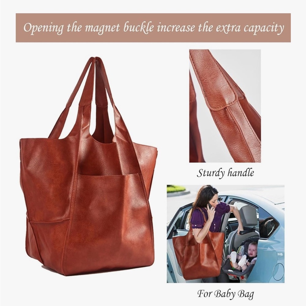 Hobo Leather Tote Bag - Oversized - Picture 2 of 10